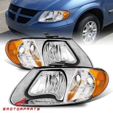 Chrome Headlights For 2001-2007 Dodge Grand Caravan Chrysler Town & Country