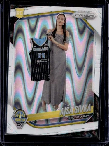 2025 Panini WNBA Prizm Ajsa Sivka RC White Seismic Rookie #85 Sky