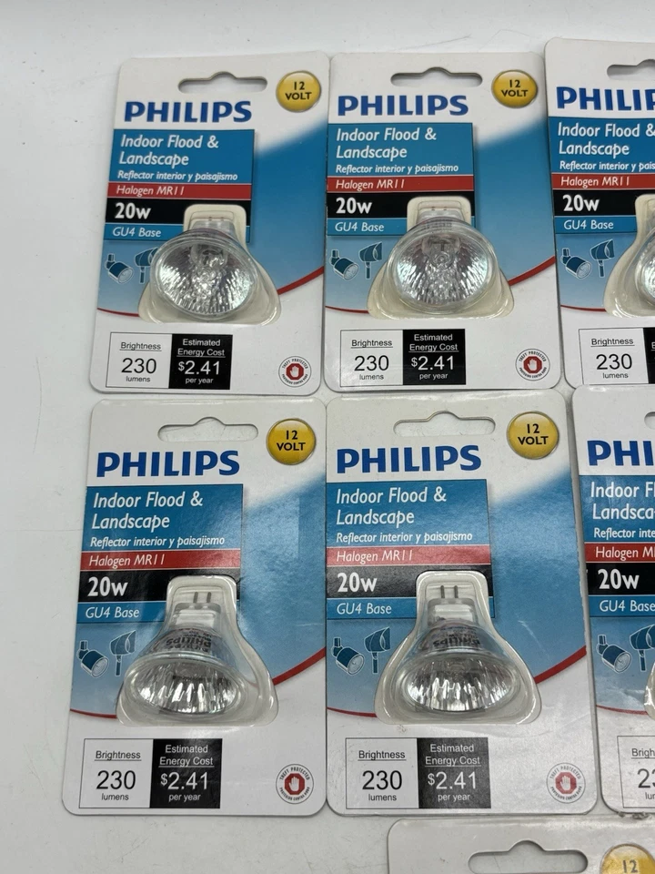 Philips MR11 20W Indoor Flood And Landscape GU4 Base Bulb Lot 9 NEW SEALED Light - Image 4 of 4