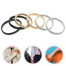 6Pcs Metal Stretchy Sleeve Garters Adjustable Arm Bands for Men and Women
