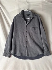 Vtg 80s 90s Textured Blue Shacket L Large Structure Textured Blue Shirt Jacket