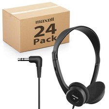 Maxell Teachers 24-Pack Stereo Headphones Classroom Bulk Set