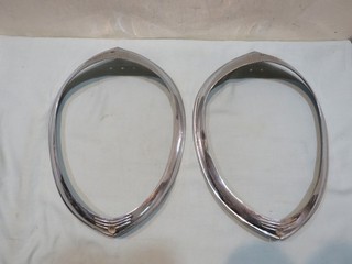 Vintage 1939 Chrysler Chrome Headlight Bezel LH693976 & RH694074 Qty 2