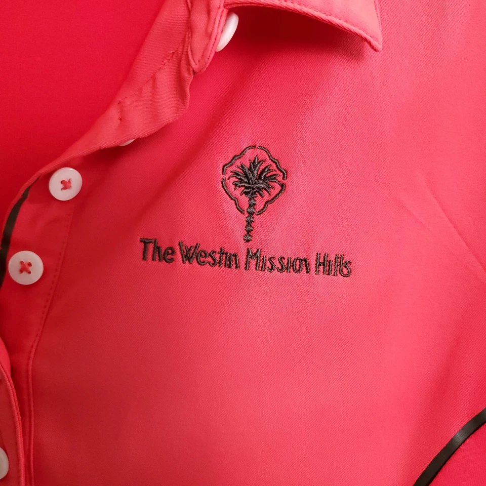 Nike Golf Polo Shirt Womens Small Dri-FIT Tour Performance Pink Tennis Swoosh - Image 3 of 4