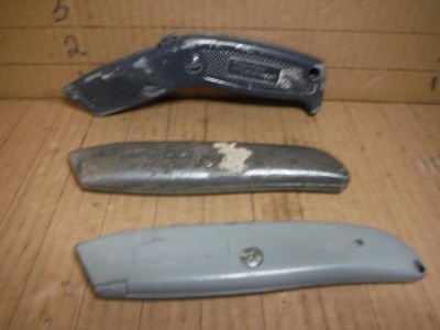 vintage lot of 3 utility knives popular mechanics 4.930.218 stanley 10-099