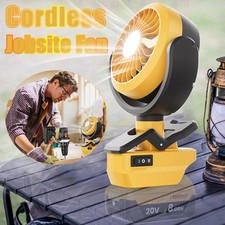 Cordless Wireless Jobsite Fan Camping Fan For Dewalt 20V Li-Ion Battery Portable