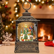 Christmas Snow Globes Lantern, Santa Claus  Train Christmas Decorations Indoor,