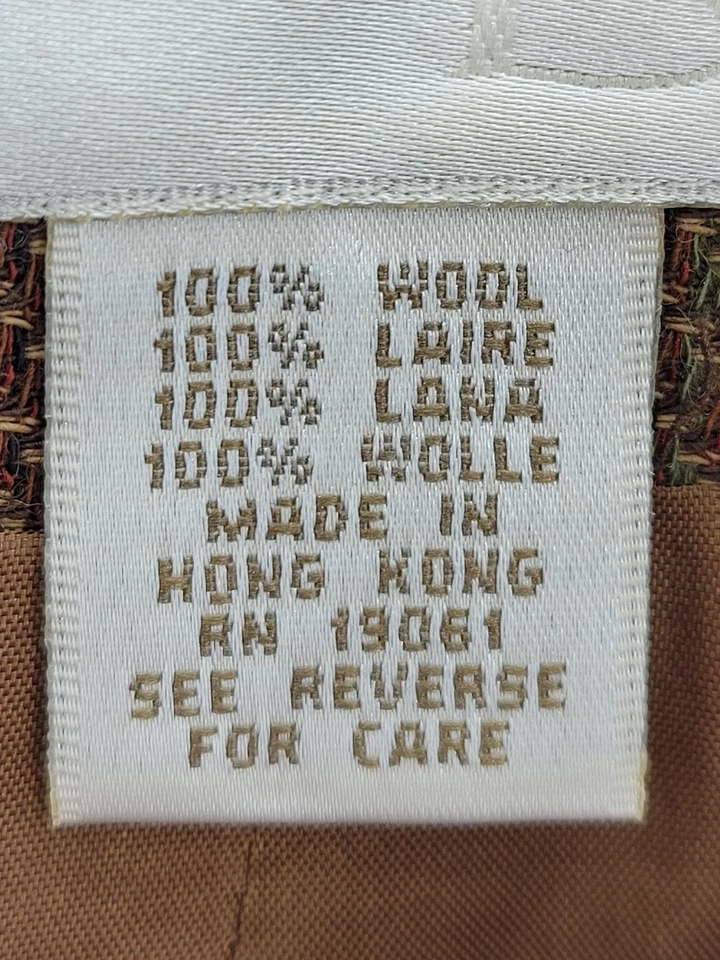 Blazer Doncaster Feminino 10 Marrom Xadrez Lã Botão Frontal Carreira Jaqueta Designer - Imagem 4 de 4