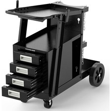 Heavy Duty Welding Cart with 4 Drawers Storage Trolley 360  Wheels for MIG TIG