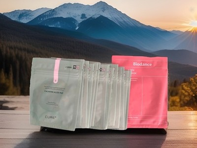 CURE Aloe Calming Korean Sheet Mask Set 14pcs + Bonus Biodance Mask
