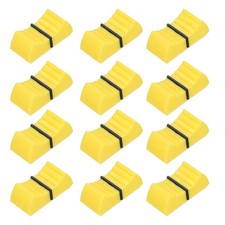 12Pcs Mixer Slider Fader Knobs Potentiometer Caps Fit Hole 4x0.9mm Yellow Black