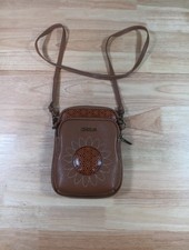 Chala Sunflower Brown Small Crossbody Phone Purse RFID Protection