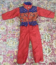 Vintage OBERMEYER One Piece Snowsuit Girls Size 7 Snow Bib Girls Youth Fair Cond