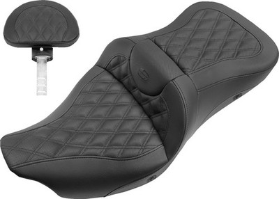 SADDLEMEN 808-07B-182BRHC Roadsofa Seat Full Lattice Stitch Heated 08-23 FLH/FLT