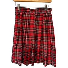 Vintage Y2K The Limited Tartan Plaid Pleated Silk Skirt M