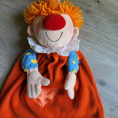 VTG Dakin Clown Plush Lovey Security Blanket Satin Edge Baby - Picture 2 of 17