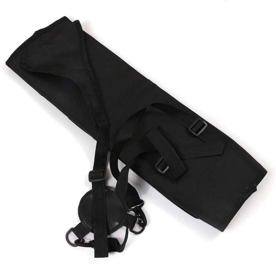 Lightweight Black Canvas Arrow Quiver with Adjustable Straps - 21.6" for Archery