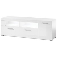 Tv-Lowboard Hochglanz Weiß 140Cm Fernsehtisch Fernsehschrank Tv Hifi Rack Board