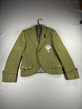 Chaqueta Blazer De Colección Clan Buchanan Lana Escocesa Clarior Hinc Honos Verde