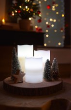 3-tlg. Set LED Echtwachskerze Wachskerze Kerze künstlich Farbwechsel Batterie