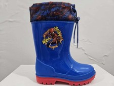 Marvel Spiderman Drawstring Wellies Boys Wellington Boots Kids Rain Snow Boots