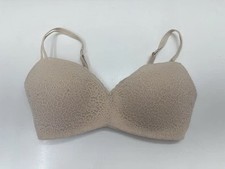 Aerie Womens Bra Size 34D Tan Floral Lacy Padded Real Happy Wireless Bra