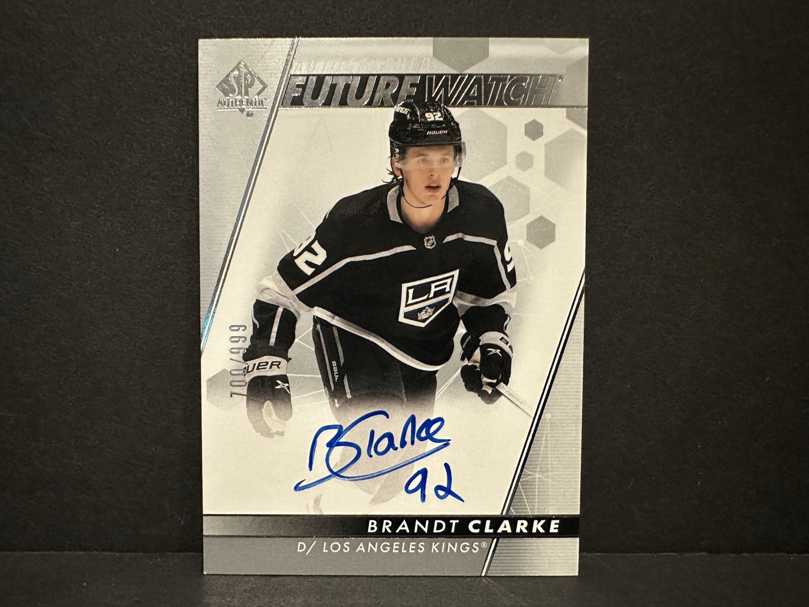 2022 SP AUTHENTIC #148 BRANDT CLARKE AUTO RC FUTURE WATCH ROOKIE /999 HOCKEY NHL
