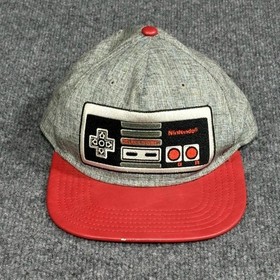 Bioworld Nintendo NES Hat Cap Snap Back Mens One Size Gray Red Controller