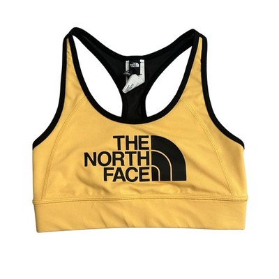 The North Face Womens Medium Bounce Be Gone Sports Bra Yellow Racerback Mesh Gym