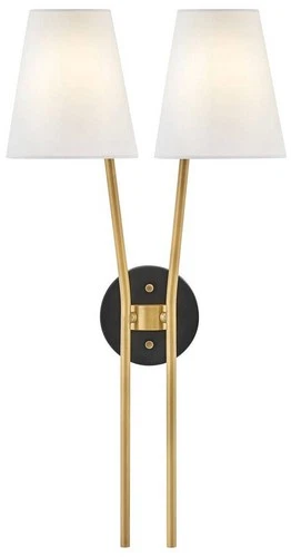 Hinkley Aston 26 High 2-Light Modern Heritage Brass Wall Light - Picture 2 of 8