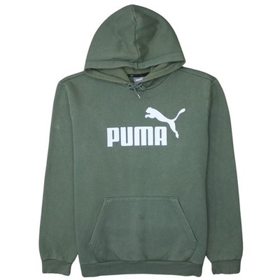 Puma Herren Pullover Hoodie grün L Logo vorne Kängurutasche