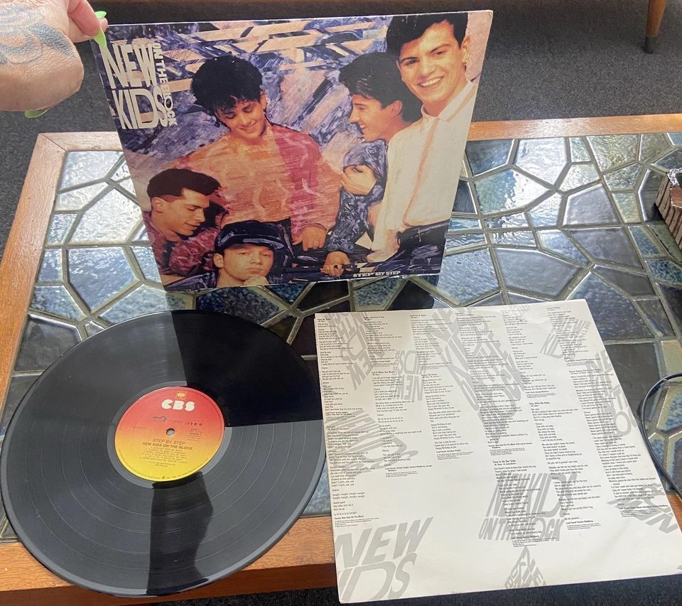 NEW KIDS ON THE BLOCK Step By Step Vinyl Lp Record Album + Lyrics 1990 Vintage - Image 2 of 4