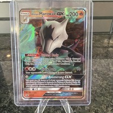 Carta Holo Rara Promo Stella Nera Alolan Marowak GX Pokémon TCG Sole e Luna