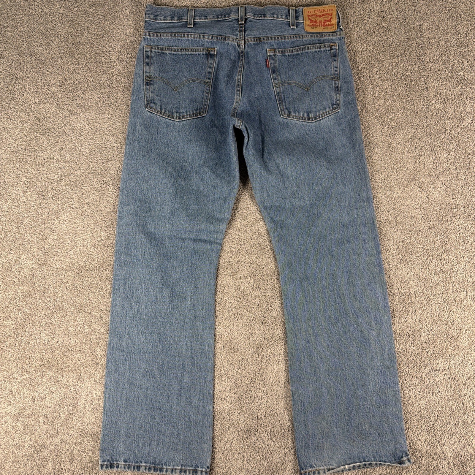 Levis 517 Jeans Mens 38x32 Stonewash Blue Denim Bootcut Western Regular Fit thumbnail 2