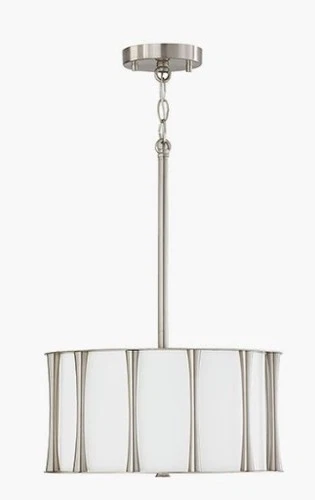 Capital Lighting Bodie 3 Light Semi Flush Mount, Nickel/White Fabric - 244631BN - Picture 2 of 3
