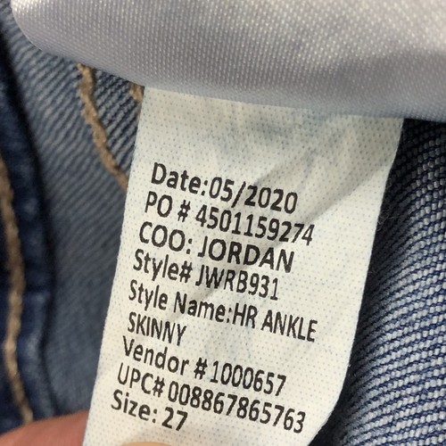 William Rast Women Jr Sz 27 High Rise Ankle Skinny Distressed Jeans Pants - Picture 8 of 10