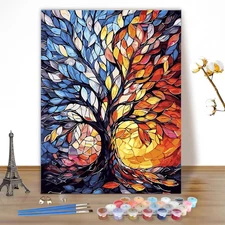 Paint by Numbers Kits for Adults Tree of Life, Landscape DIY Painting Kits