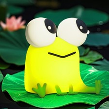 FAMIDUO Cute Frog Night Light, LED Silicone Squishy Novelty Animal Lamp,3 Lev...