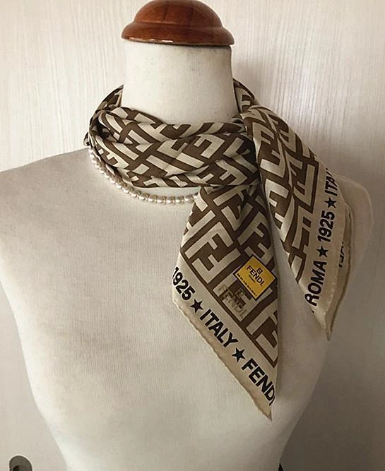 Fendi Monogram Scarf In Brown