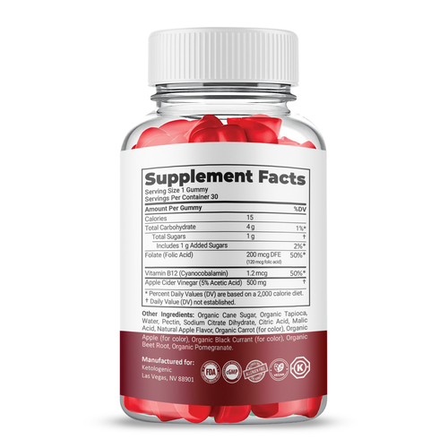 Ketologenic Keto ACV Gummies, Max Strength Dietary Supplement Formula (1 Pack) - Picture 6 of 7