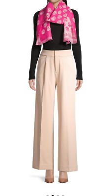 Alexander McQueen Reversible Wool Scarf in Fushia Pink NEW WITH