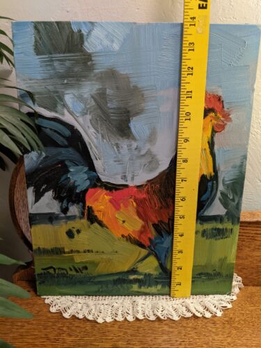 11x14 COLORFUL~ ROOSTER COUNTRY FARM JOSE TRUJILLO - Picture 3 of 6