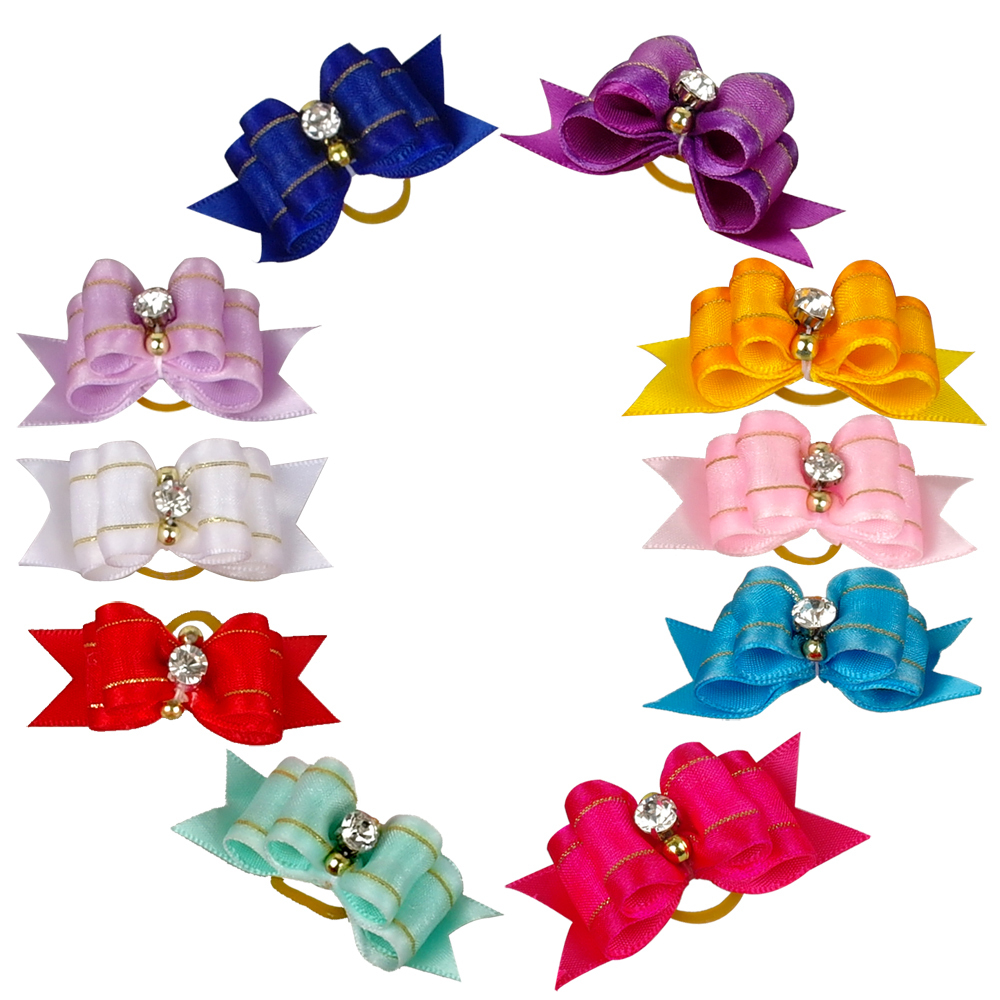 50/100pcs Bling Puppy Small Dog Hair Bows Cute Grooming Accessory for
