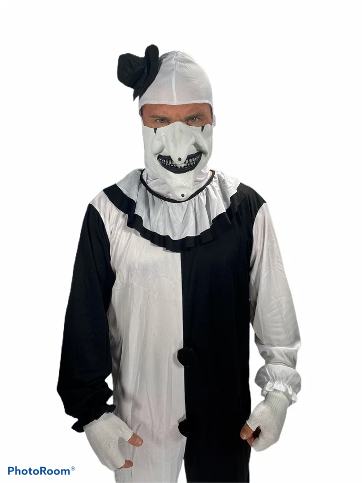 Mens Scary Clown Fancy Dress Halloween Terrifying Adults Horror Art Costume - Image 3 of 4