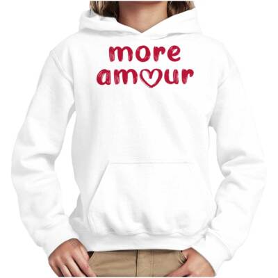 Cute Valentine's Day More Amour Love Heart Youth Hooded Sweatshirt