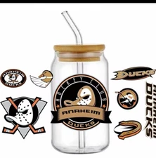 DIY Anaheim Ducks Hockey Team Transfer Sticker Cup Wrap DIY Glasses Bottles