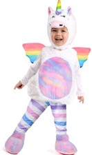Spooktacular Creations Baby Unicorn Costume Cute Jumpsuit Wings Shoes SZ 3T