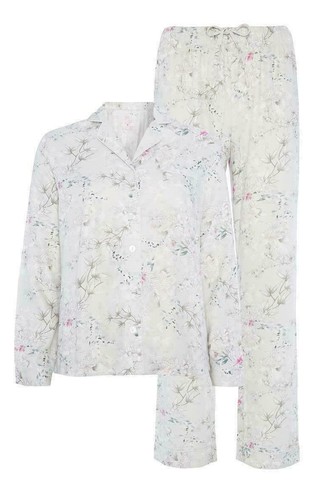 Donna con Colletto Bottoni Manica Lunga Pigiama Set Top \u0026 Pantaloni Pigiami  PJ Primark | eBay
