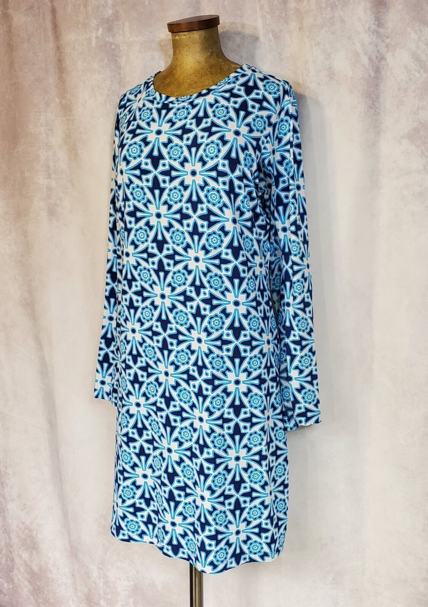 IBKUL Long Sleeve Pullover Dress Sun UPF 50 Golf LARGE Blue Geometric | eBay IBKUL Long Sleeve Pullover Dress Sun UPF 50 Golf LARGE Blue Geometric | eBay