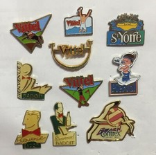 10 PIN'S LAPEL PIN BOISSON EAU MINERALE VITTEL CONTREX BADOIT ST YORRE PIERVAL